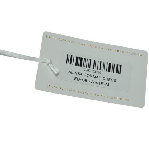 The Edit Women's M Alissa Formal Slip Dress White Low Back High Slit Bridal NWT - Picture 9 of 16